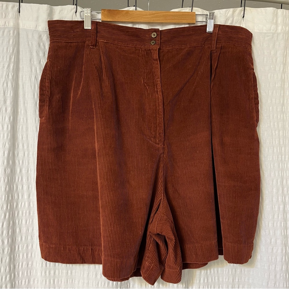 Vintage Maggie Lawrence Sport Brown Corduroy Shorts Women’s Plus Size 26/28